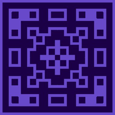 Geometrik şekilli soyut dekoratif desen. Süs. Kare tasarım ögesi arka planlar, tekstil, duvar kağıtları, hediye ambalajları, şablonlar, şallar ve fayanslar için kullanılabilir. Vektör.