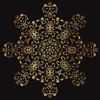 Siyah arka planda altın harflerle yazılmış. Kafe, restoran, dükkan, baskı, mühür, zarif düğün davetiyesi, davetiye için vektör çiçek sembolü. 