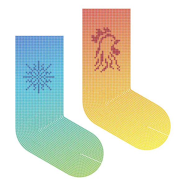 Renkli örgü Noel çorap