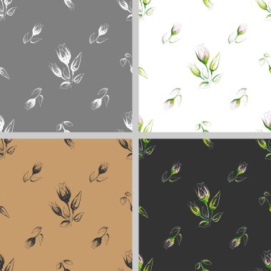  Kroki yumuşak çiçek