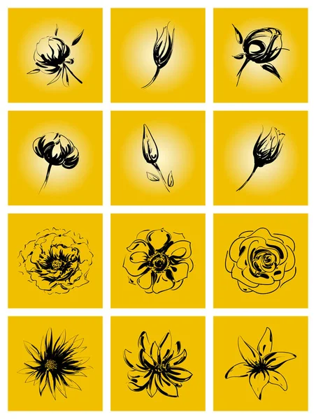  siluet yumuşak çiçek