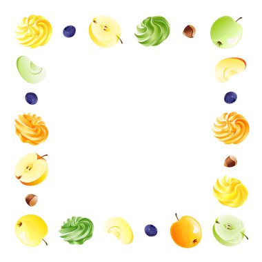 Apple, beze, fındık ve yaban mersini