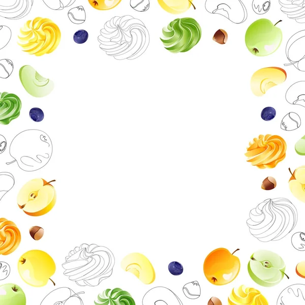 Apple, beze, fındık ve yaban mersini