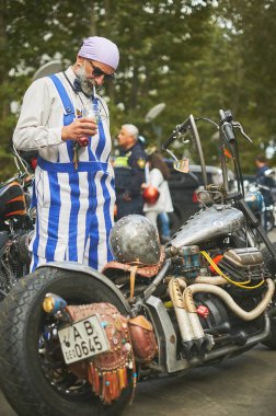 Tbilisi / Georgia September 29, 2019 - The Distinguished Gentlemans Ride unites classic and vintage style motorcycle riders to raise funds and awareness for prostate cancer research and mens mental health. 