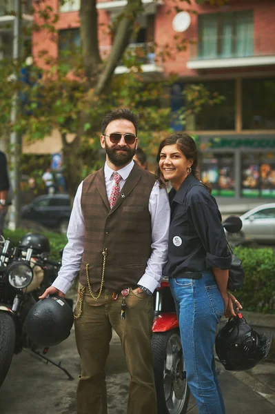 Tbilisi / Georgia September 29, 2019 - The Distinguished Gentlemans Ride unites classic and vintage style motorcycle riders to raise funds and awareness for prostate cancer research and mens mental health. 