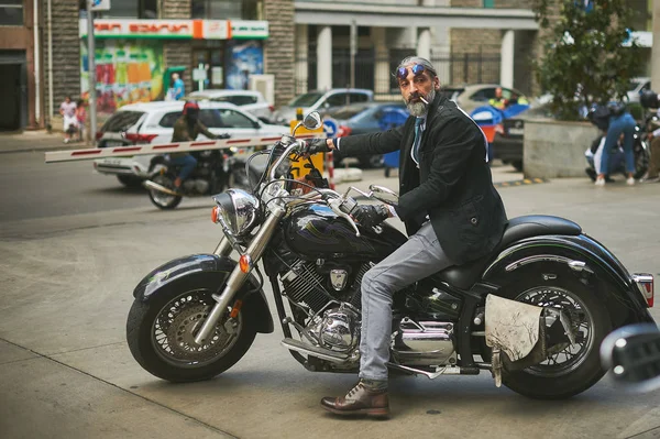 Tbilisi / Georgia September 29, 2019 - The Distinguished Gentlemans Ride unites classic and vintage style motorcycle riders to raise funds and awareness for prostate cancer research and mens mental health. 