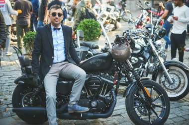 Tbilisi / Georgia September 29, 2019 - The Distinguished Gentlemans Ride unites classic and vintage style motorcycle riders to raise funds and awareness for prostate cancer research and mens mental health. 