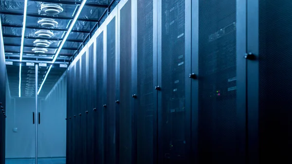 Server room full of racks and servers