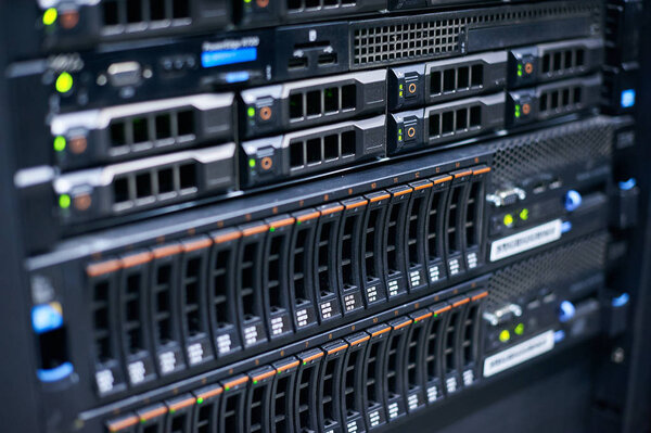 Server room full of racks and servers