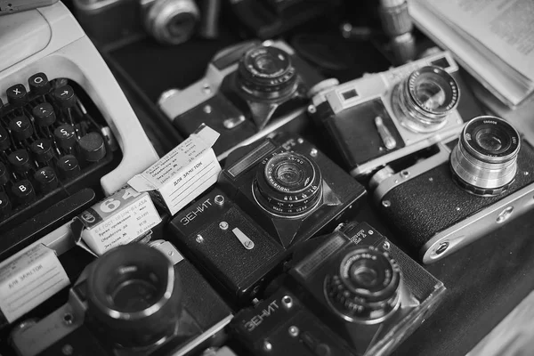 Yerevan Armenia October 2019 Vintage Soviet Foreign Cameras Lenses Market — Foto Stock