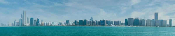 Abu Dhabi, United Arab Emirates October 10, 2017: Glass skyscrapers and a city skyline