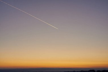 Sunset view of the landscape at dusk
