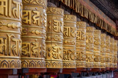 Prayer wheel at the buddhist temple in Kathmandu, Nepal