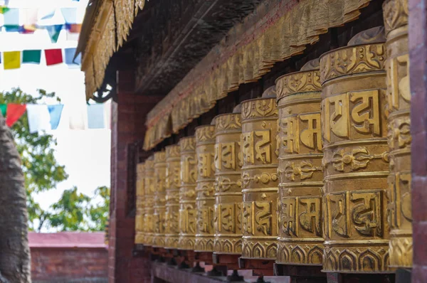 Prayer Wheel Buddhist Temple Kathmandu Nepal —  Fotos de Stock