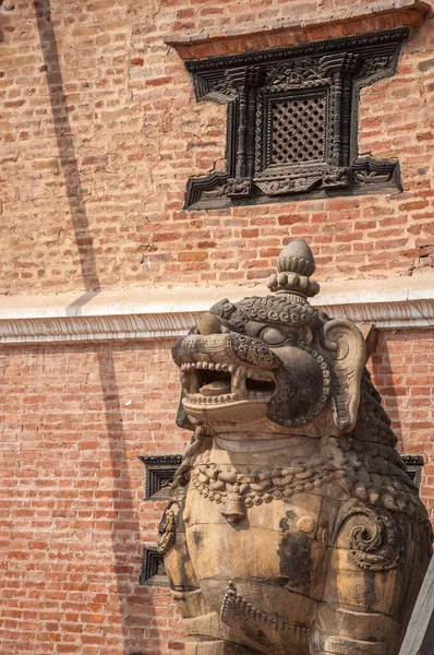 Amazing Stone Carved Statue Kathmandu Temple — Fotografia de Stock