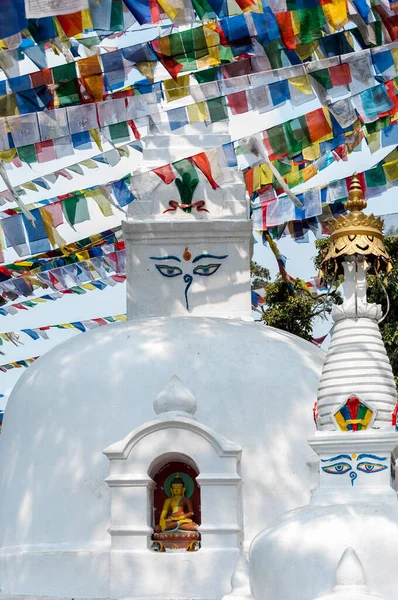 White Stupa Swayambhunath Monkey Temple Kathmandu — Stock fotografie