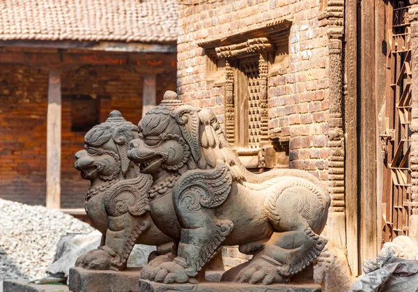 Amazing Example Woodworking Stone Carving Craftsmanship Kathmandu Temple — Fotografia de Stock