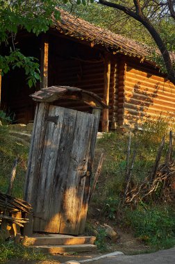 Tbilisi, Georgia July 7, 2019 Traditional Georgian house from the local ethnographic museum