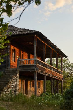Tbilisi, Georgia July 7, 2019 Traditional Georgian house from the local ethnographic museum