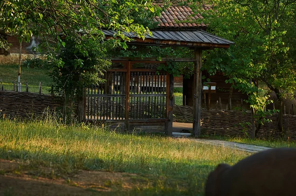 Tbilisi, Georgia July 7, 2019 Traditional Georgian house from the local ethnographic museum