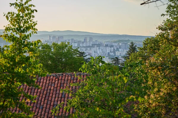 View Tbilisi Georgia Overlooking Clay Rooftop Old House — Foto de Stock