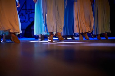 Tbilisi, Georgia July 14, 2019 Dancers of Georgian National Ballet dance company Sukhishvili performing on stage at Art Gene Festival