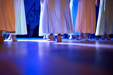 Tbilisi, Georgia July 14, 2019 Dancers of Georgian National Ballet dance company Sukhishvili performing on stage at Art Gene Festival