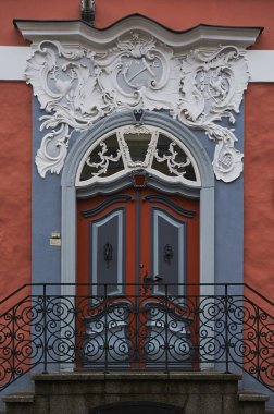 Tallinn, Estonia December 7, 2019 Unique door in the old town of the city