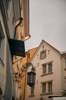 Tallinn, Estonia December 7, 2019 Winter season medieval streets and old town architecture of Estonian capital