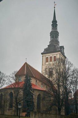 Tallinn, Estonia December 7, 2019 Winter season medieval streets and old town architecture of Estonian capital