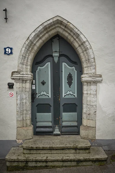 Tallinn, Estonia December 7, 2019 Unique door in the old town of the city