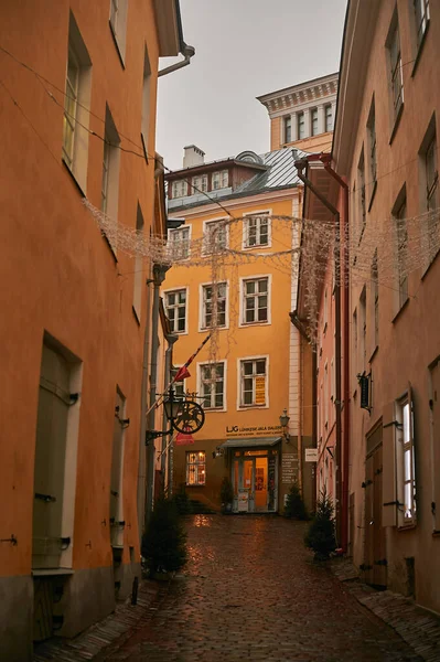 Таллінн Естонія Грудня 2019 Року Середньовічні Вулиці Старовинна Міська Архітектура — стокове фото