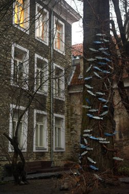 Tallinn, Estonia December 7, 2019 Winter season medieval streets and old town architecture of Estonian capital