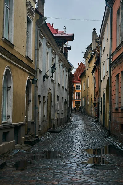 Tallinn Estonia December 2019 Winter Season Medieval Streets Old Town — ストック写真