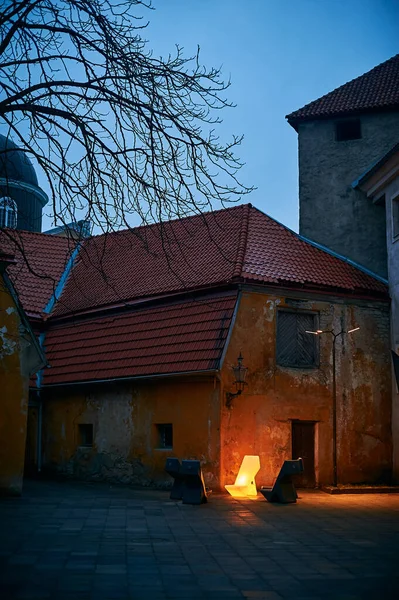 Tallinn Estonia December 2019 Winter Season Medieval Streets Old Town — Foto Stock