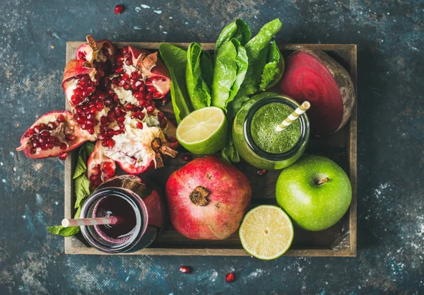 fresh juices in tray