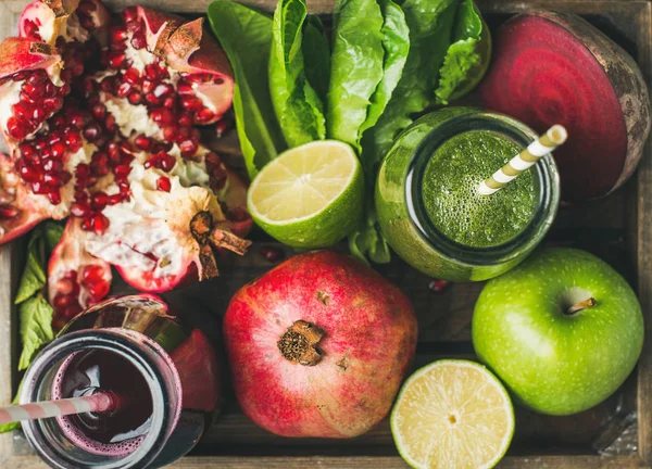 pomegranates, beetroot, limes and apple