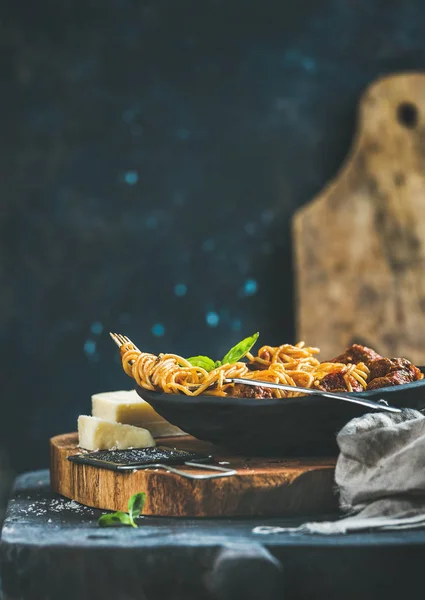 Jantar macarrão italiano — Fotografia de Stock