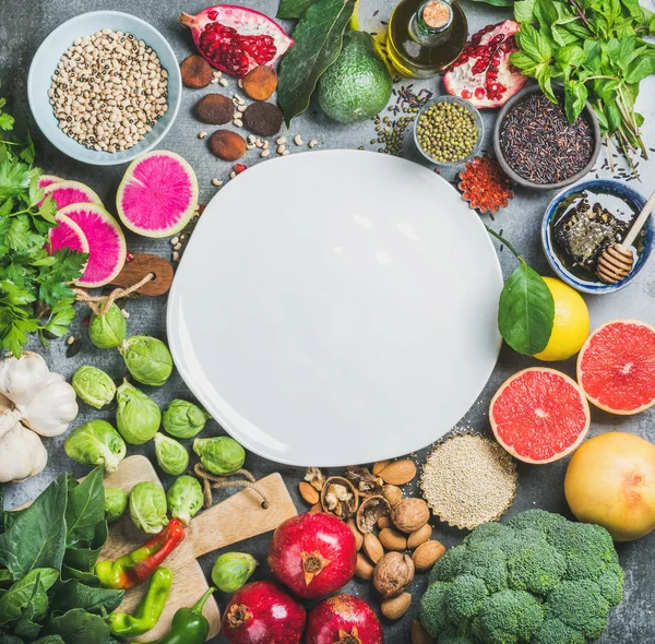 Varietà di ortaggi, frutta, semi — Foto Stock