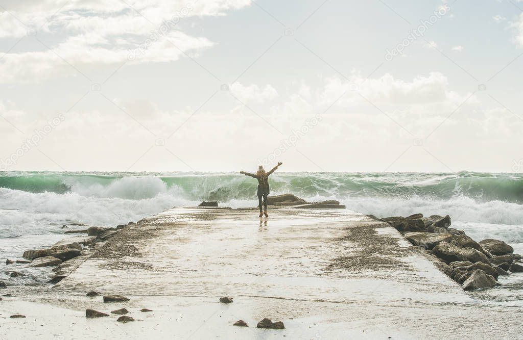 woman looking at Mediterranean sea