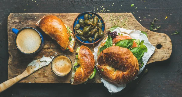 Varietà di bagel freschi — Foto Stock