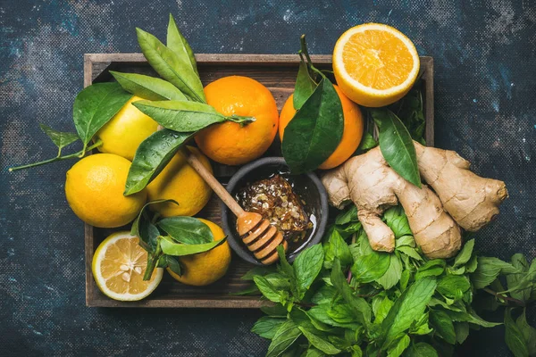 Ingredienser för att göra immunitet drink — Stockfoto