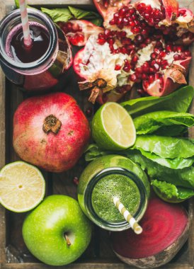 Meyve ve sebze ile taze meyve suları