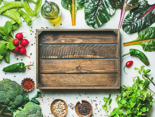 Färska gröna, grönsaker och spannmål — Stockfoto