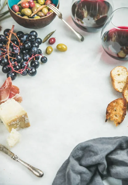 Wein und Snack-Set — Stockfoto