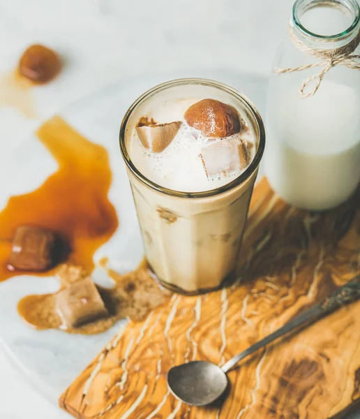 Iced caramel latte coffee