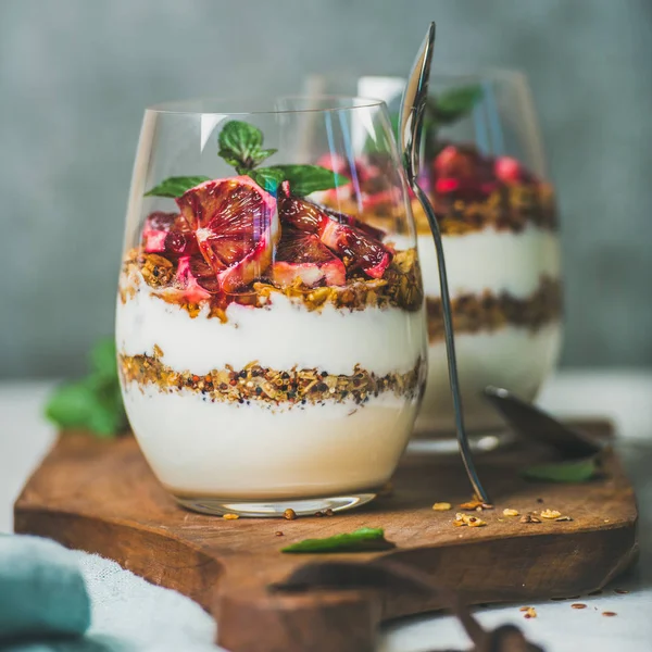 Gafas de desayuno saludables —  Fotos de Stock