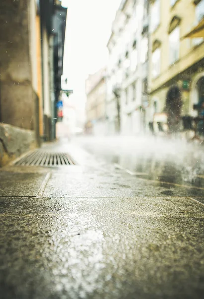 Rainy street of Ljubljana — Stock Photo, Image