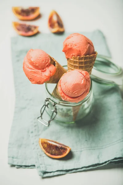 ブラッド オレンジ アイス クリーム — ストック写真