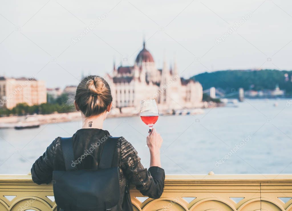 woman with glass of rose 